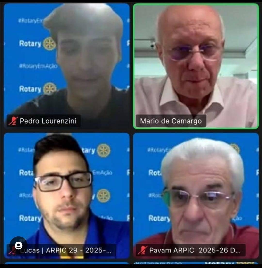 Governador Pavam participa de treinamento virtual de Coordenadores Assistentes da Região 29 com a presença do Presidente 2025-26 do Rotary International