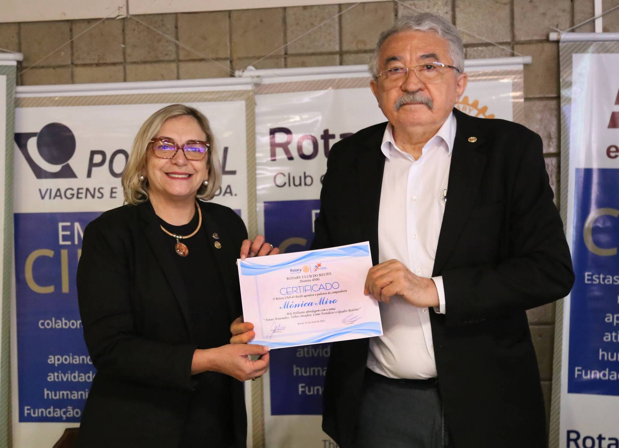 Palestra “Novos Associados, Velhos Desafios: Como Fortalecer o Quadro Rotário? - Com a companheira Mônica Miro – Presidente da Comissão de DAQ 2024/2025.