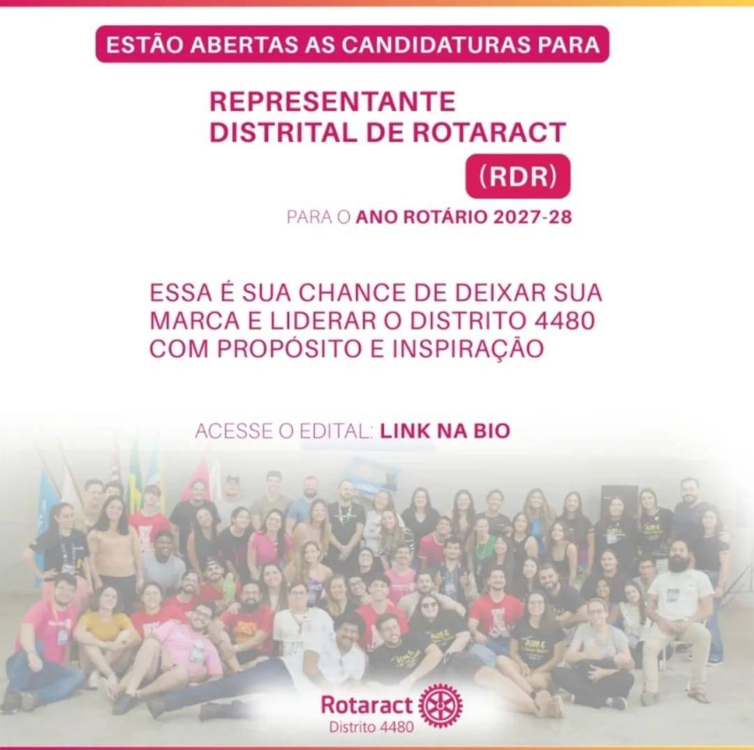 Rotaract 4480 divulga edital para candidatura a RDR 2027-28