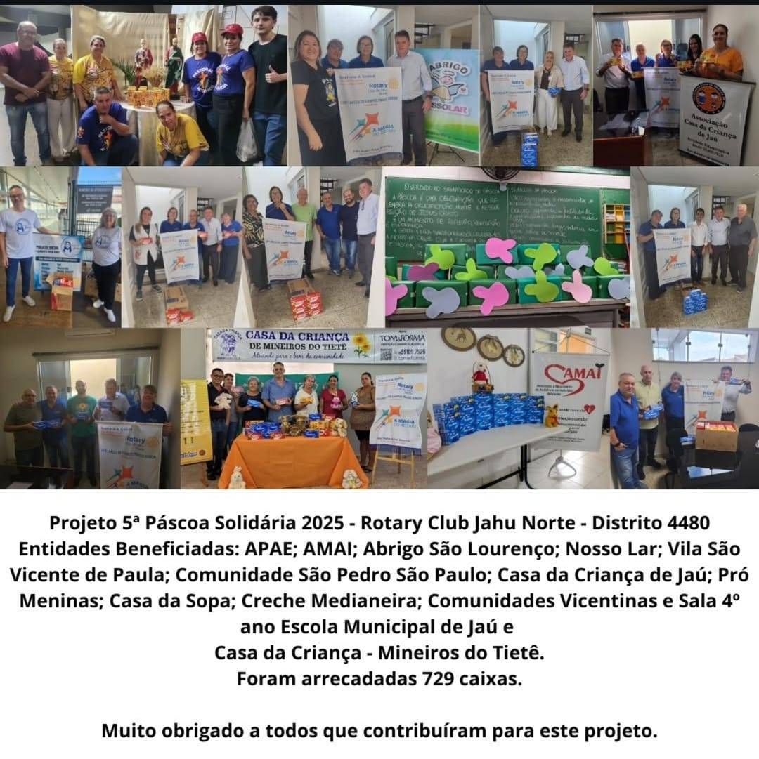Rotary Club de Jahu - Norte realiza a entrega das caixas de bombons na campanha da 5° Edição da Páscoa Solidária