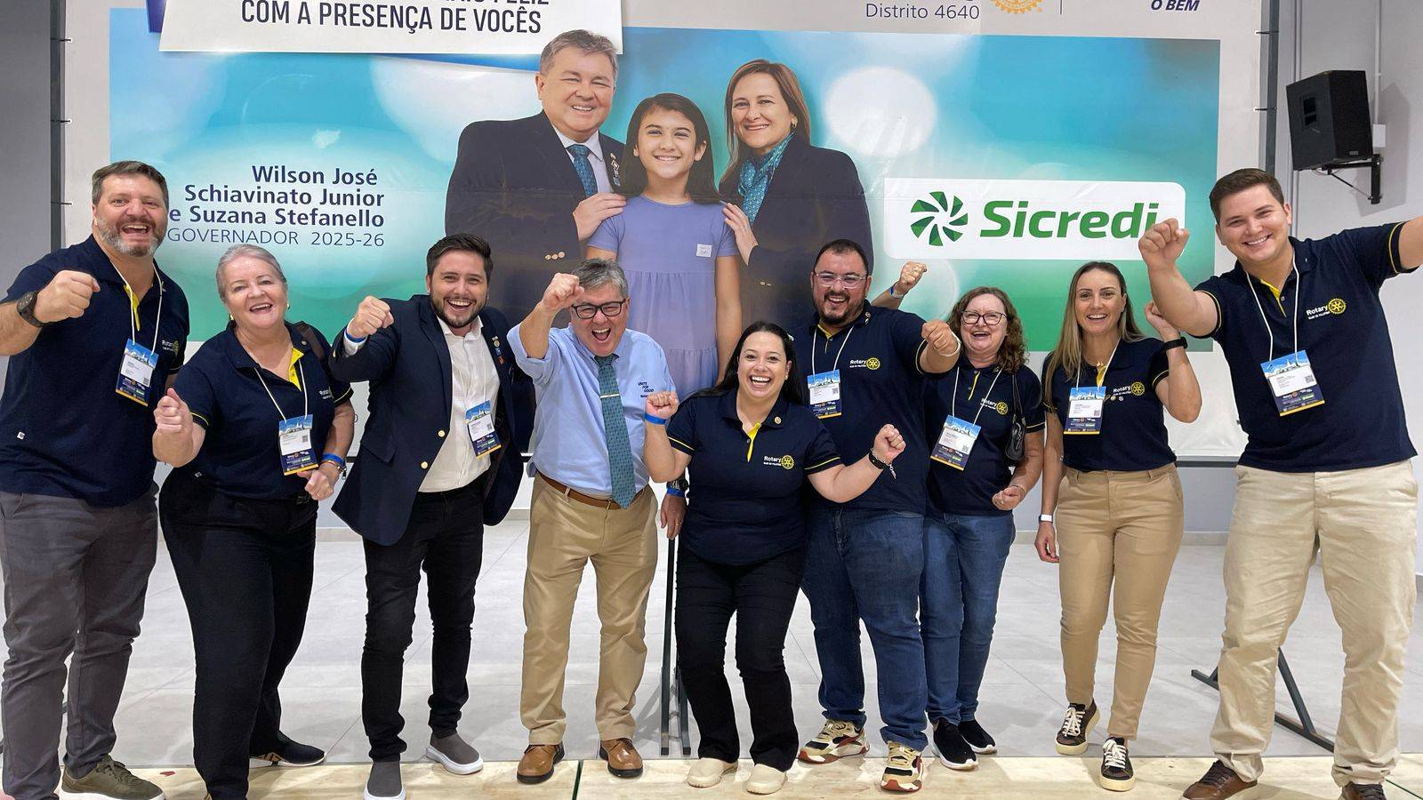 Companheiros Rotary Club de Palotina e governador Wilson José Schiavinato Junior