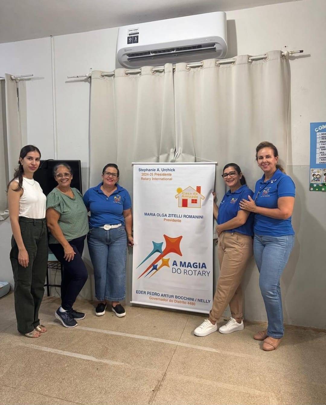 Casa da Amizade de Itápolis patrocinou a instalação de aparelhos de ar condicionado na EMEI Vicente Cassini