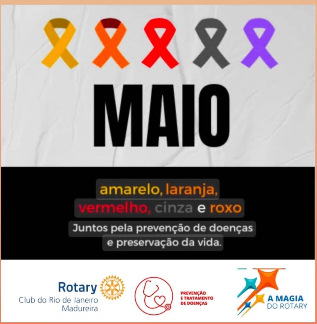 Rotary Club do Rio de Janeiro - Madureira divulga cores das campanhas do mês de maio