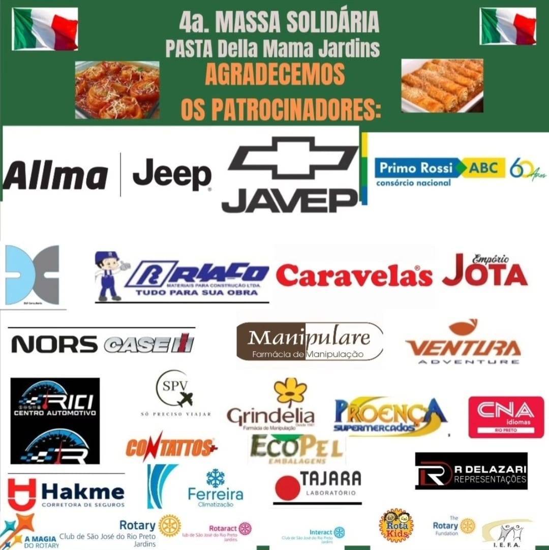 Rotary Club de São José do Rio Preto - Jardins faz agradecimento aos patrocinadores da 4ª massa solidária