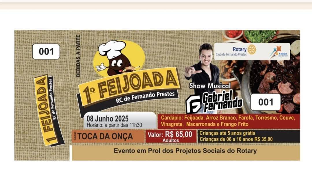 Rotary Club de Fernando Prestes promove evento beneficiente