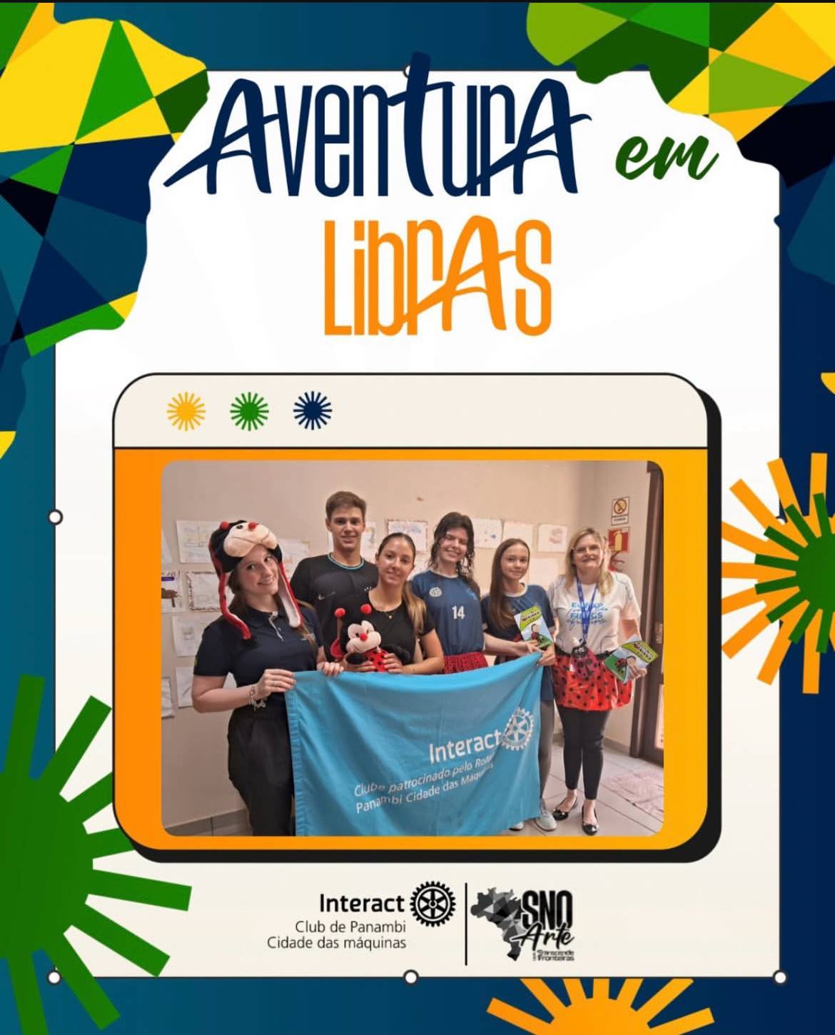 O projeto Aventura em Libras foi realizado durante a Semana Nacional de Oratória e consistiu no ensino da língua de sinais para as crianças do Espaço Kids, esse aprendizado foi feito por meio de histórias e desenhos. 
