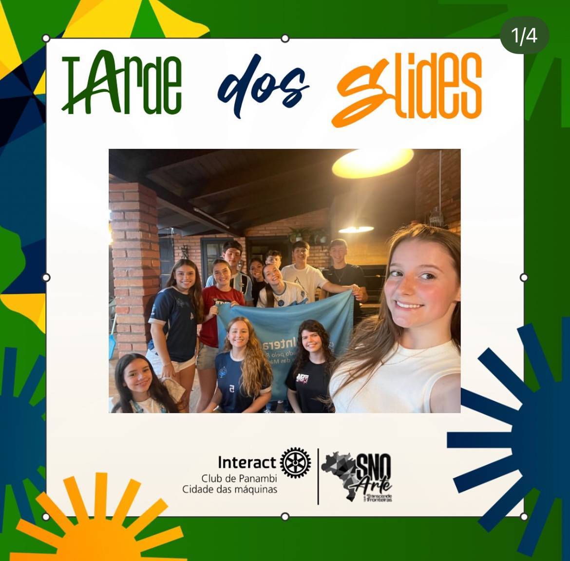 A Tarde dos Slides foi um projeto realizado durante a Semana Nacional de Oratória e consistiu em apresentações diversas pelos associados estimulando a oratória e a criatividade. 