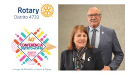 40ª CONFERÊNCIA DISTRITAL -  REPRESENTANTE DA PRESIDENTE DE ROTARY INTERNATIONAL 2024-25 STEPHANIE A. URCHICK - GOVERNADOR NELÇO ANGELO TESSER E ESPOSA SÔNIA SCHEID TESSER.