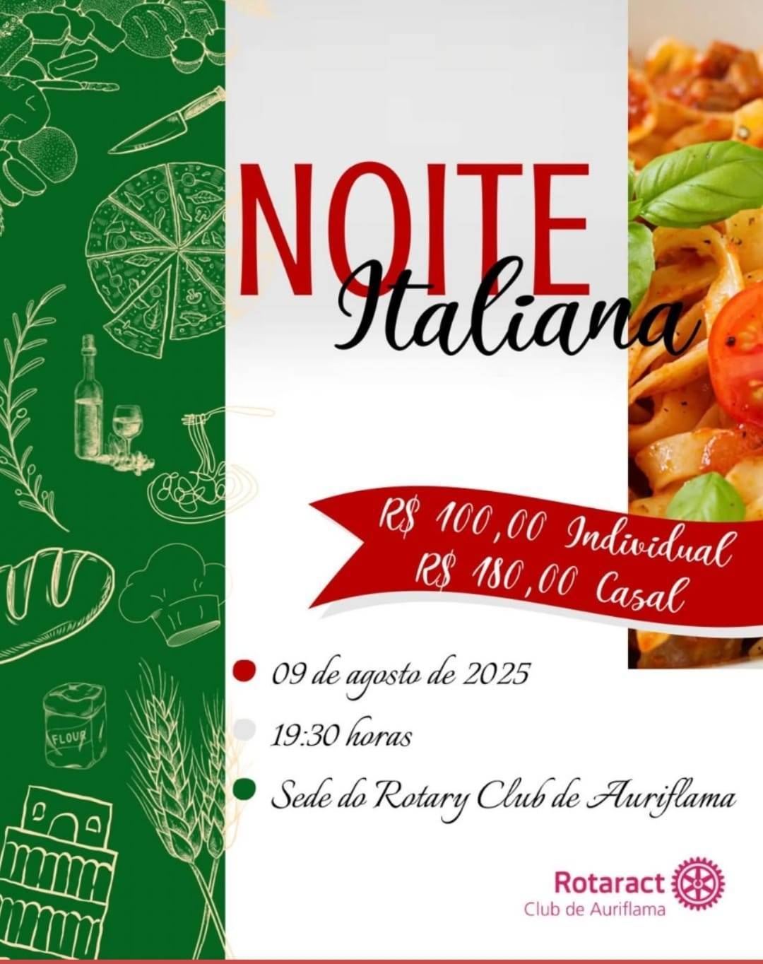 Rotaract Club de Auriflama promove tradicional Noite Italiana