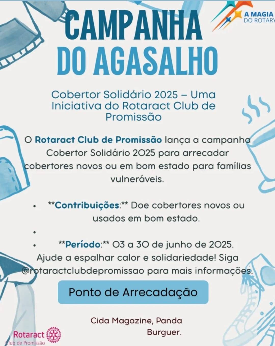 Rotaract Club de Promissão promove campanha Cobertor Solidário 2025