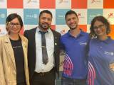 Da esquerda para a direita: Isabella Hirata, presidente do Rotaract Club de Bauru-Norte na gestão 2024-25; Jorge Gama da Silva Jr., Representante Distrital de Rotaract Clubs (RDR) na gestão 24-25; Kainan Henrique, RDR Eleito para a gestão 2025-26; e Isabella Schneider, presidente eleita do Rotaract Club de Bauru Norte para a gestão 2025-26.