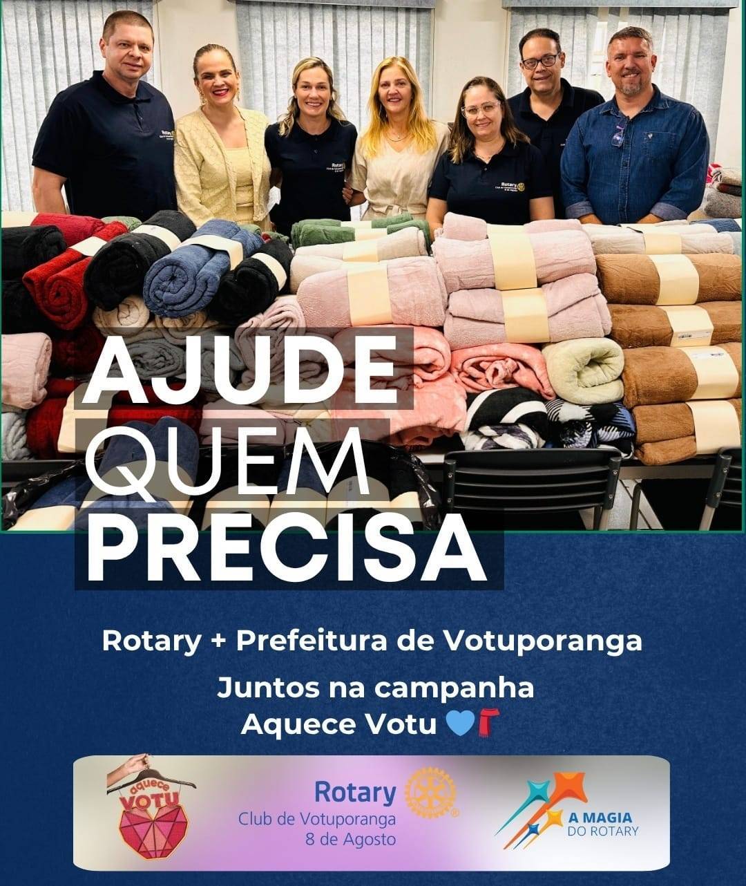 Rotary Club de Votuporanga - 8 de Agosto participou da campanha "Aquece Votu"