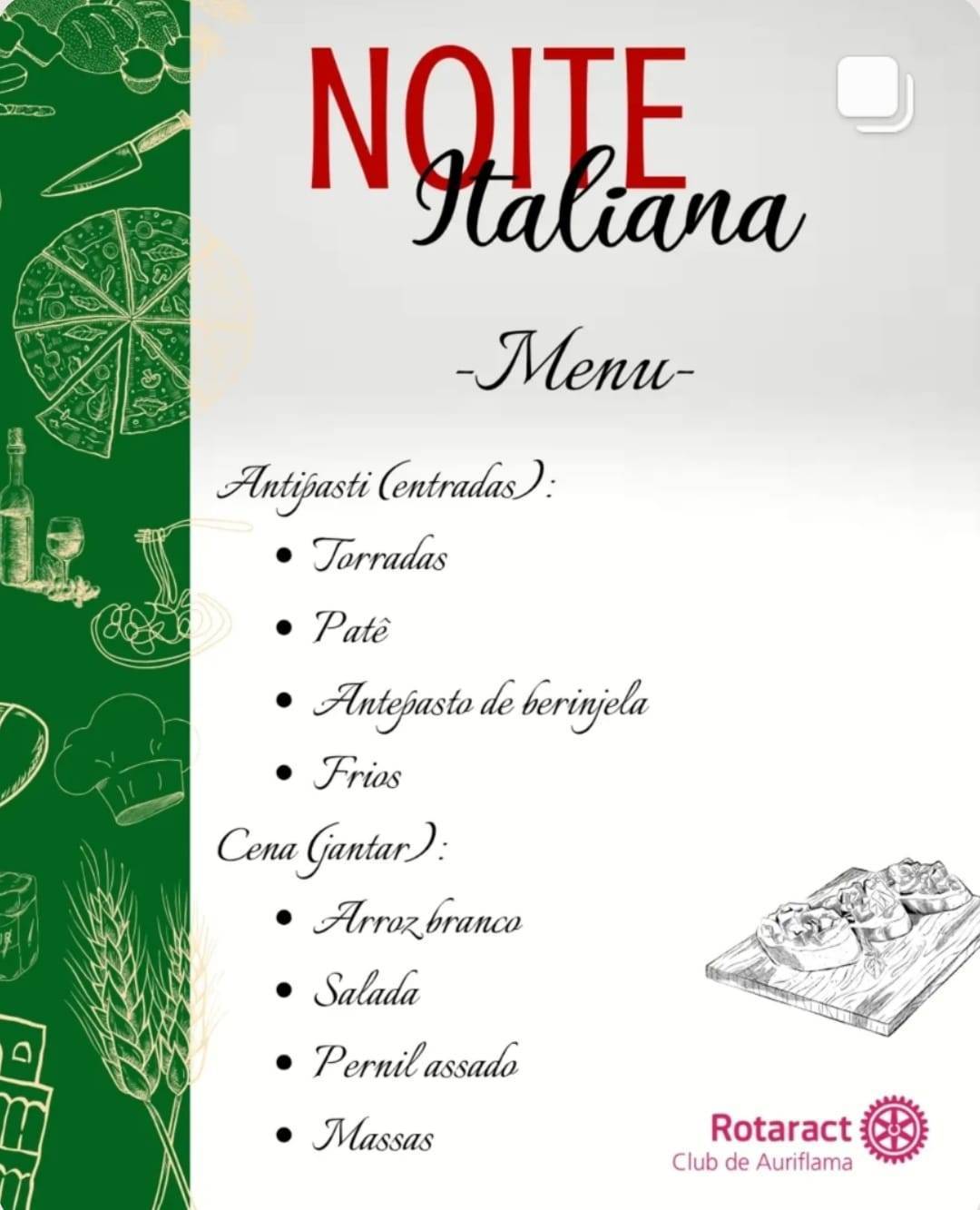 Rotaract Club de Auriflama realiza noite italiana