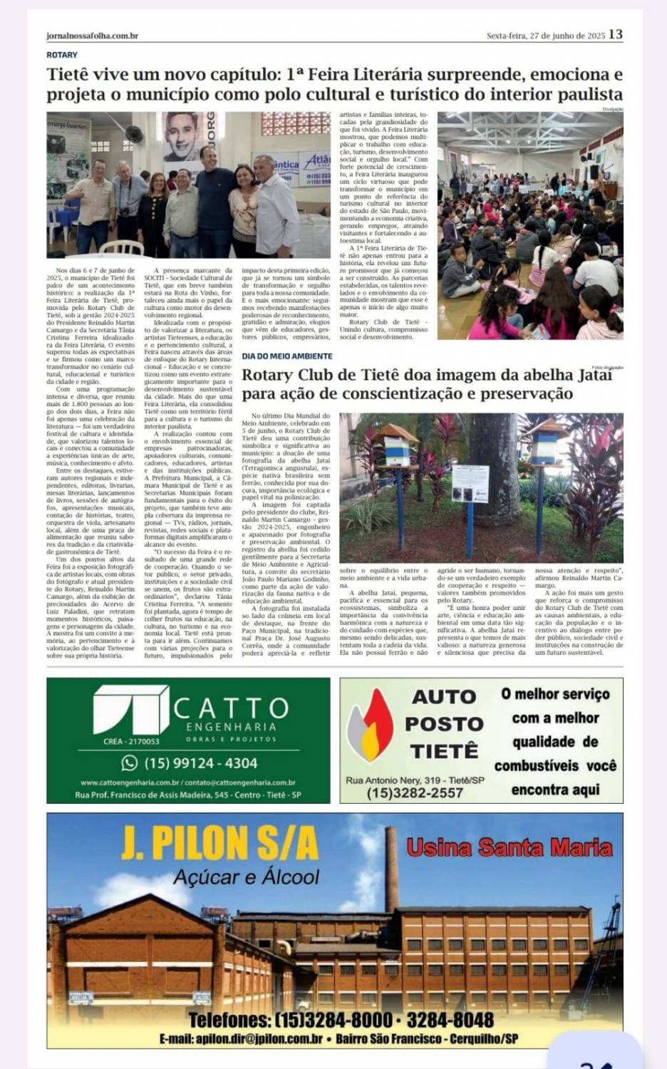 Dia Mundial do Meio Ambiente com doação de Fotos para o Município de Tiete - Abelhas sem Ferrão 