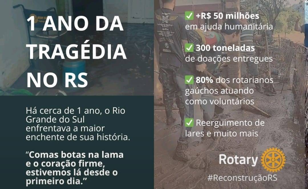 Liderança que transforma: o papel do Rotary 1 ano após a maior enchente da história do Brasil