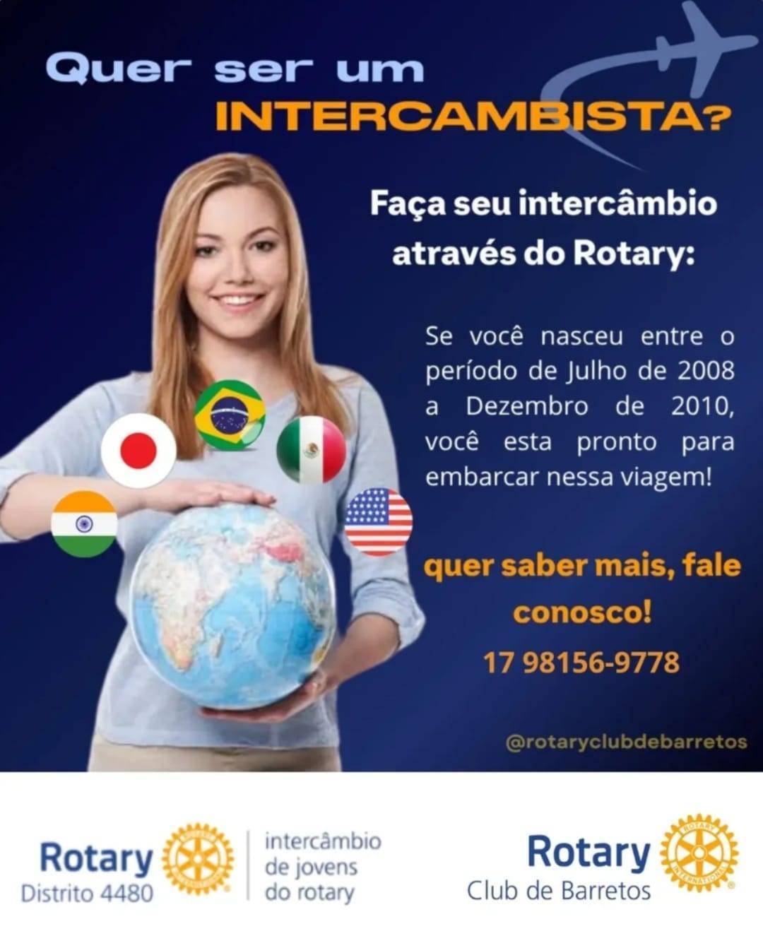 Rotary Club de Barretos fala sobre o projeto de Intercâmbio para Jovens