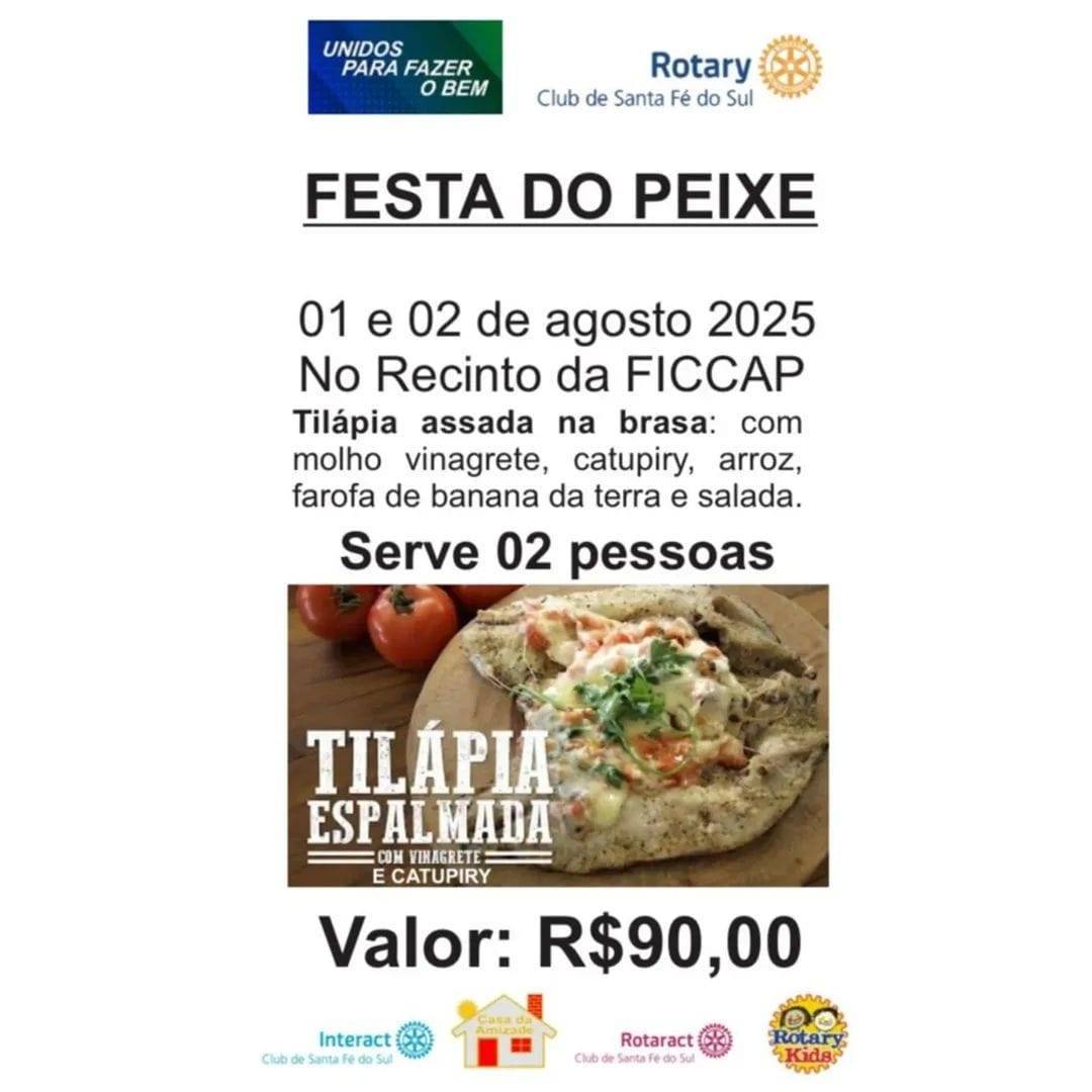 Rotary Club de Santa Fé do Sul participa da Festa do Peixe