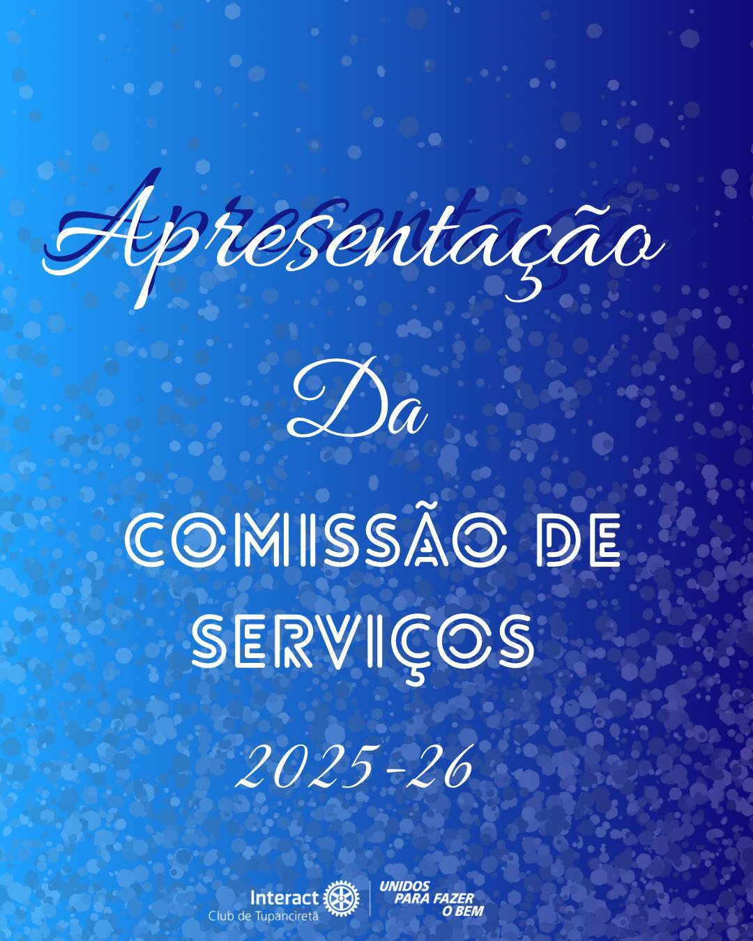 Com muito orgulho e entusiasmo, apresentamos a Comissão de Serviços da gestão 25-26, guiado pelo lema “Unidos para fazer o bem”.  Que esta gestão seja lembrada pela união verdadeira, pelo compromisso coletivo e pela força de um ideal que nos inspira diariamente, transformar o mundo ao nosso redor por meio do serviço, com propósito, empatia e dedicação.   Com carinho, Interact Club de Tupanciretã! 💙  《》《》《》《》《》《》《》《》《》《》《》  #paratodosverem : Este post possui legenda alternativa para promover a inclusão social, para ter acesso basta ativar as funções de acessibilidade em seu celular.  #distrito4660 #interactbrasil  #unidosparafazerobem 