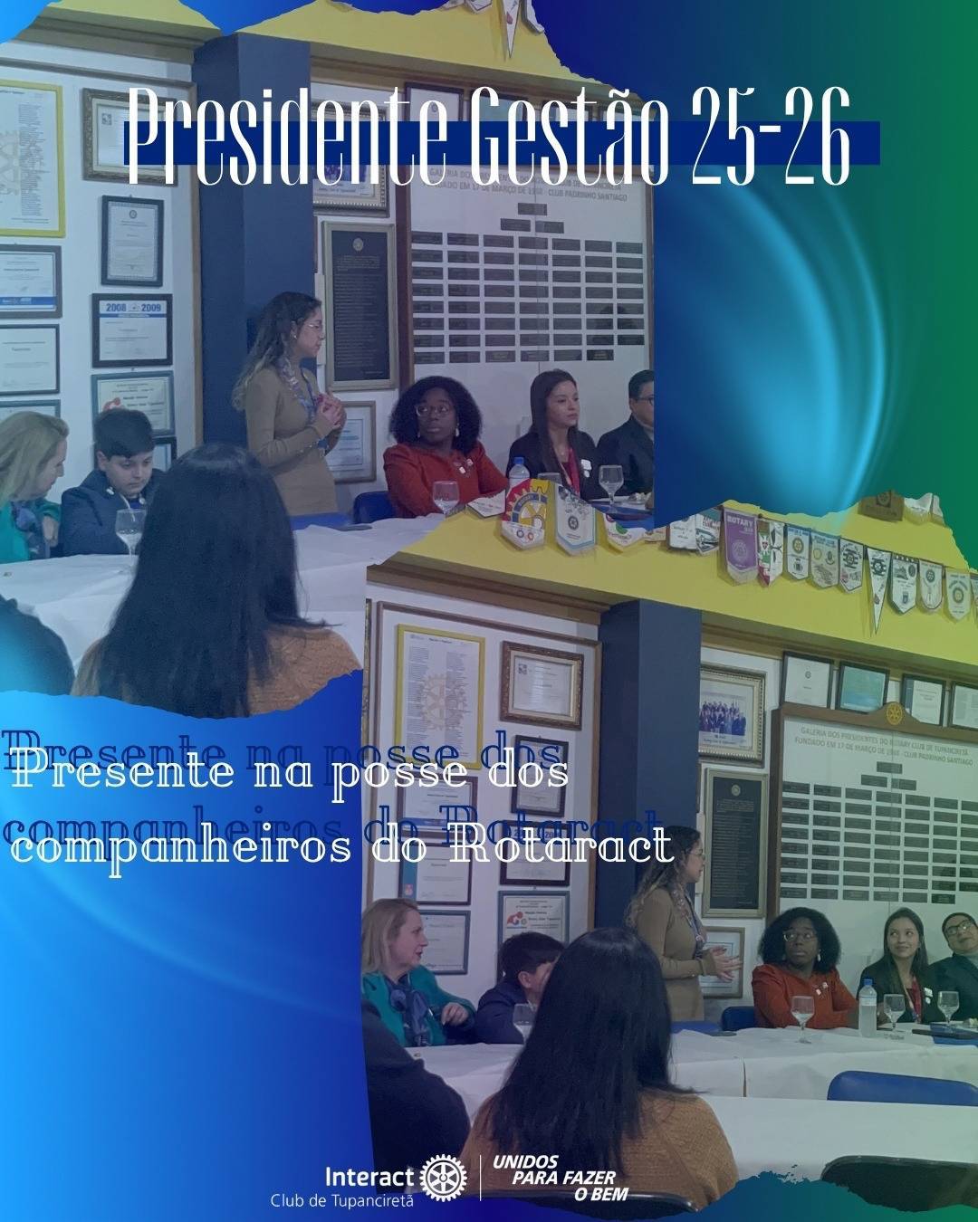 No dia 19/07, a presidente do Interact gestão 25-26 marcou presença na cerimônia de posse dos companheiros do Rotaract, reforçando os laços de união e parceria entre os clubes.   ✨ Desejamos uma gestão incrível, repleta de conquistas, aprendizados e muito companheirismo. Podem sempre contar conosco, seguimos juntos, com amizade e serviço!  Com carinho, Interact Club de Tupanciretã! 💙  《》《》《》《》《》《》《》《》《》《》《》  #paratodosverem : Este post possui legenda alternativa para promover a inclusão social, para ter acesso basta ativar as funções de acessibilidade em seu celular.  #distrito4660 #interactbrasil #unidosparafazerobem