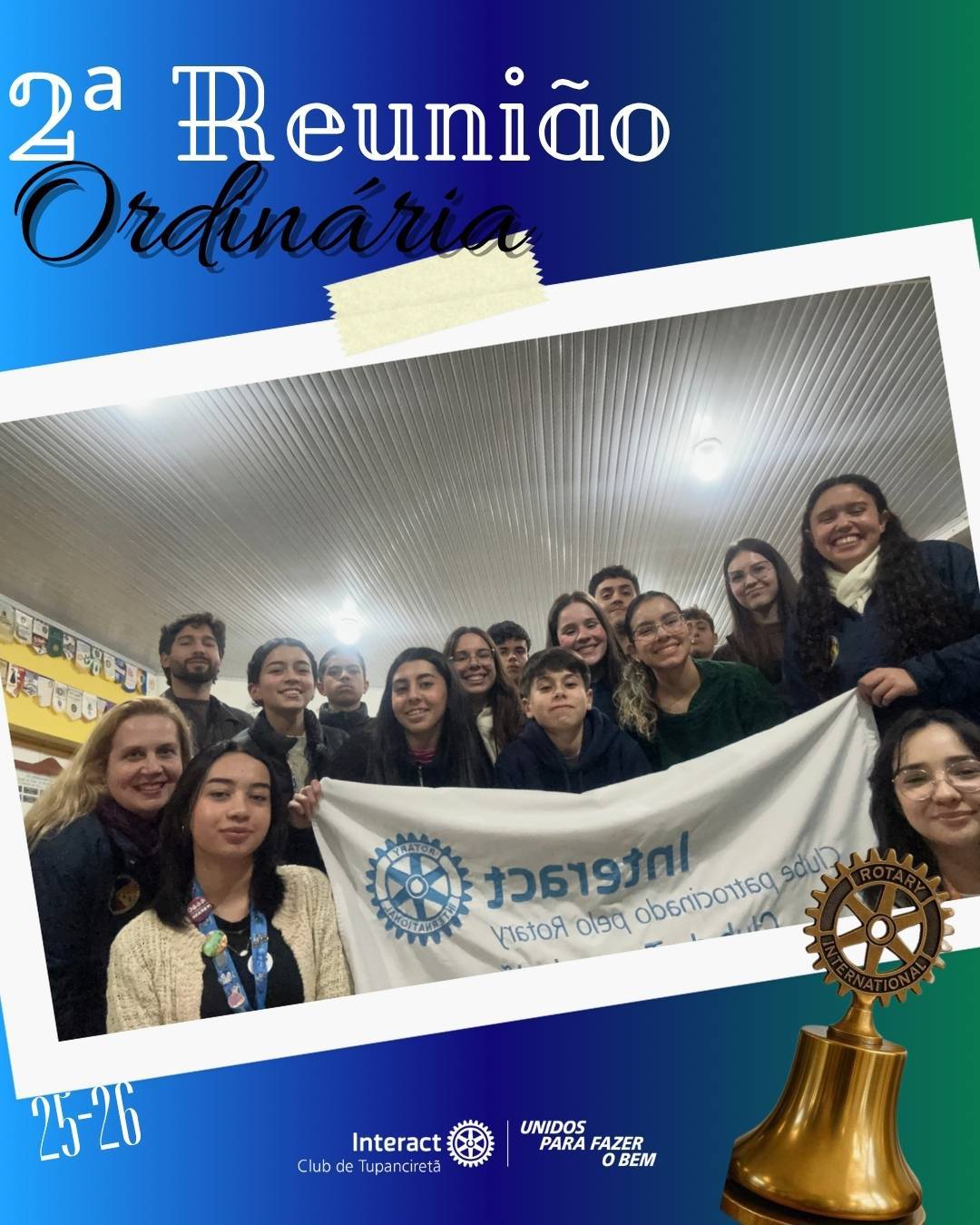 2ª Reunião Ordinária ✨ No dia 24/07, realizamos a segunda reunião ordinária da gestão 25-26, sob o lema “Unidos para fazer o bem”.  Discutimos diversas pautas e planejamos ações que refletem nosso compromisso com a comunidade.  Pautas:  • Participação na rádio para apresentar o que é o Interact; • Palestra educativa sobre a importância do plantio de árvores; • Criação de uma nova camiseta do clube; • Projetos futuros: espaço kids no posto de saúde; • Organização de uma corrida e um torneio de padel; • Visita ao hospital e ao lar dos idosos, com cuidados como corte de cabelo e esmaltação; • Plantio de árvores em escolas; • Pedágio com foco na saúde materno-infantil; • Realização de workshops; • Dia do convidado; • Reunião com os pais.  Com carinho, Interact Club de Tupanciretã! 💙  《》《》《》《》《》《》《》《》《》《》《》  #paratodosverem : Este post possui legenda alternativa para promover a inclusão social, para ter acesso basta ativar as funções de acessibilidade em seu celular.  #distrito4660 #interactbrasil #unidosparafazerobem