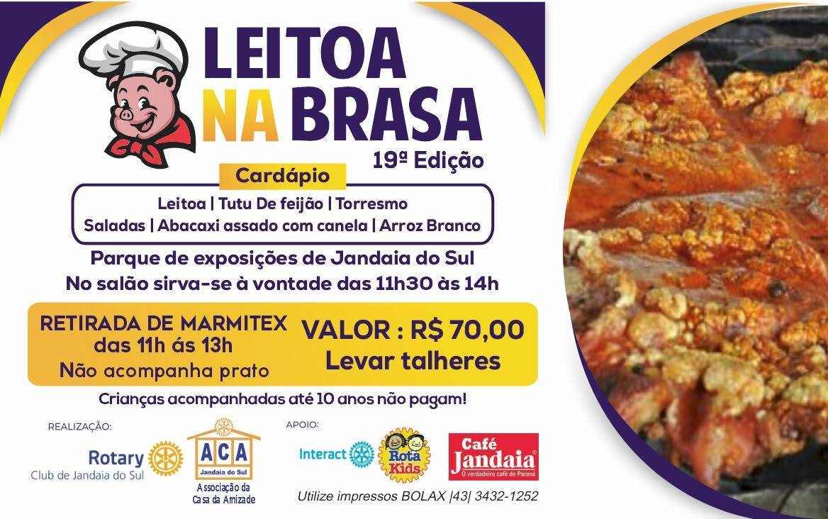 Leitoa na Brasa do Rotary Club de Jandaia do Sul