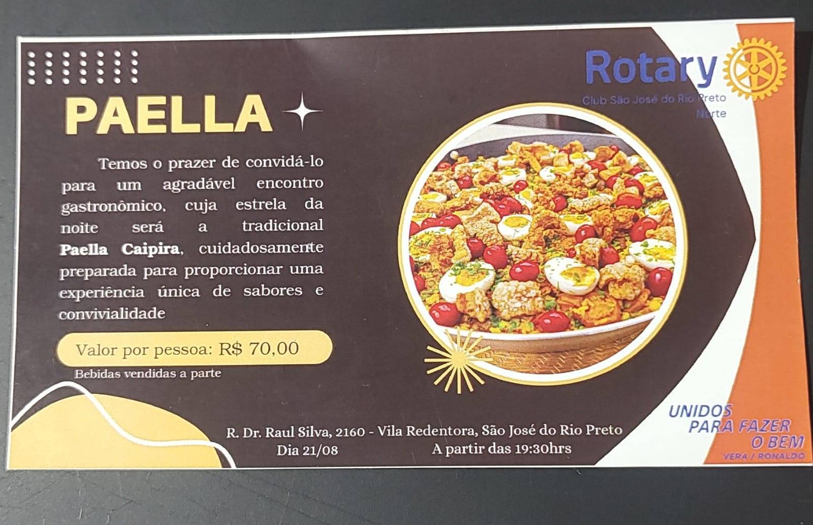 Participação na campanha Hepatite Zero e Paella Caipira foram os destaques da reunião do Rotary Club São José do Rio Preto - Norte