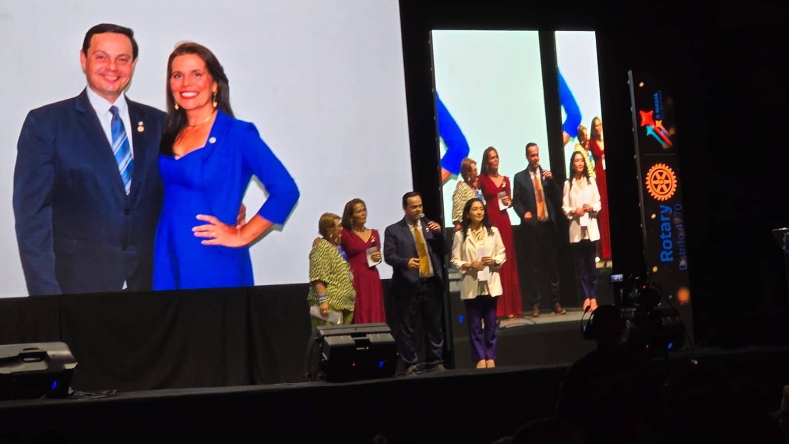 Apresentação oficial dos governadores indicados para o Ano Rotário 2026-2027, o casal Marcelo e Luciana Góes, durante a Conferência.