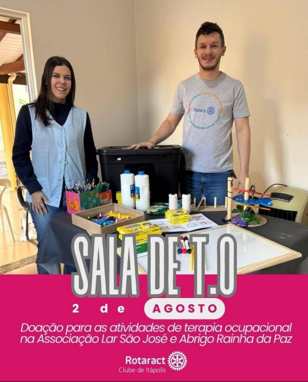 Sala de Terapia Ocupacional  do Lar São José recebe doação do Rotaract Club de Itápolis