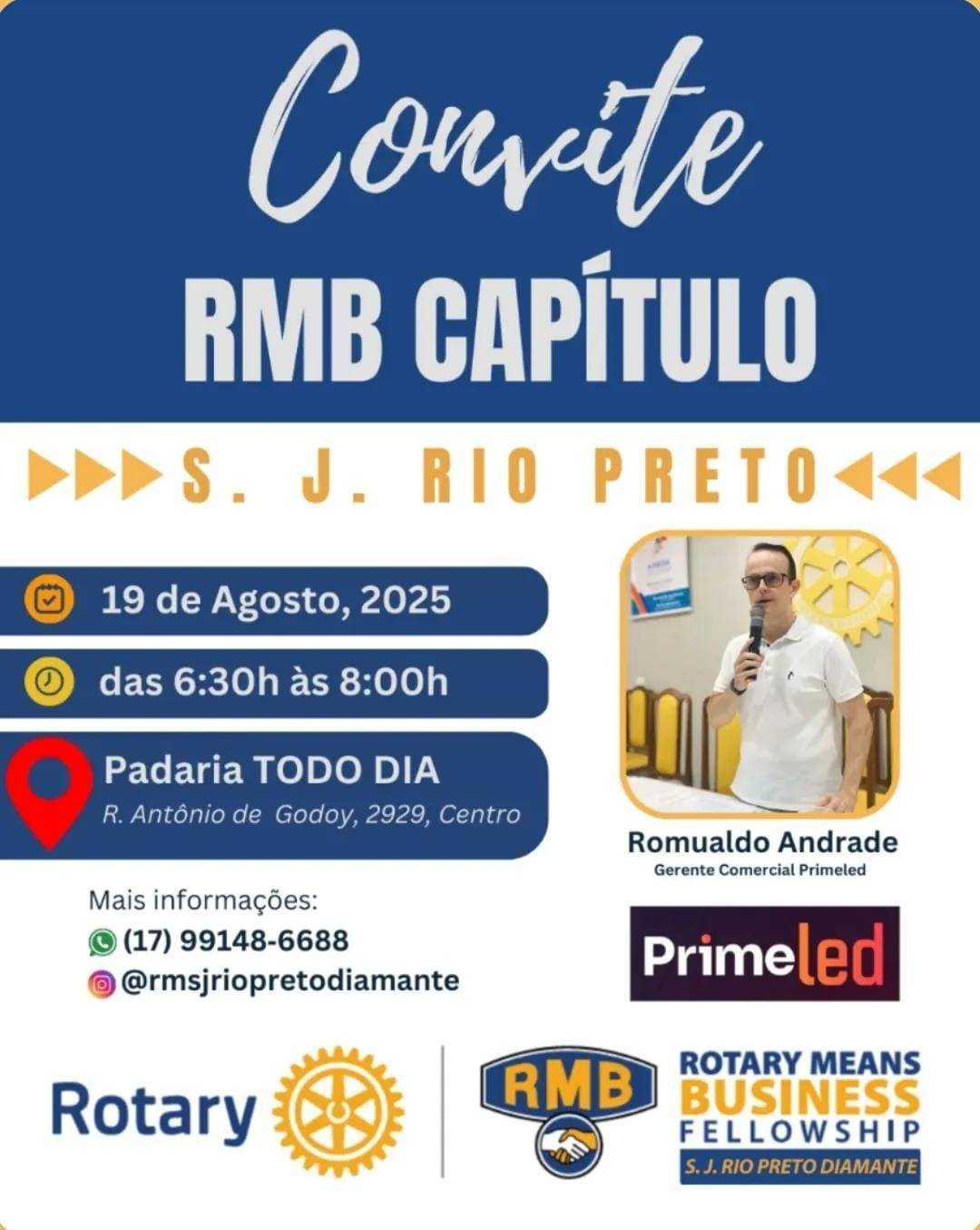 RMB São José do Rio Preto - Diamante conta com palestra de Romualdo Andrade