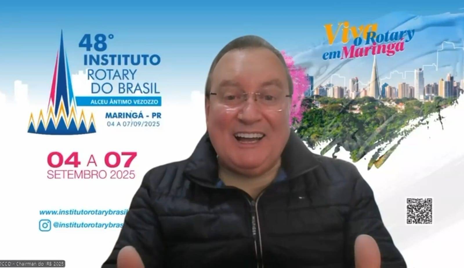 Confirmado o encontro do Presidente do Rotary International - Francesco Arezzo com os Presidentes  e Governadores Assistentes 2025/26, no 48º Instituto Rotary do Brasil em Maringá/PR
