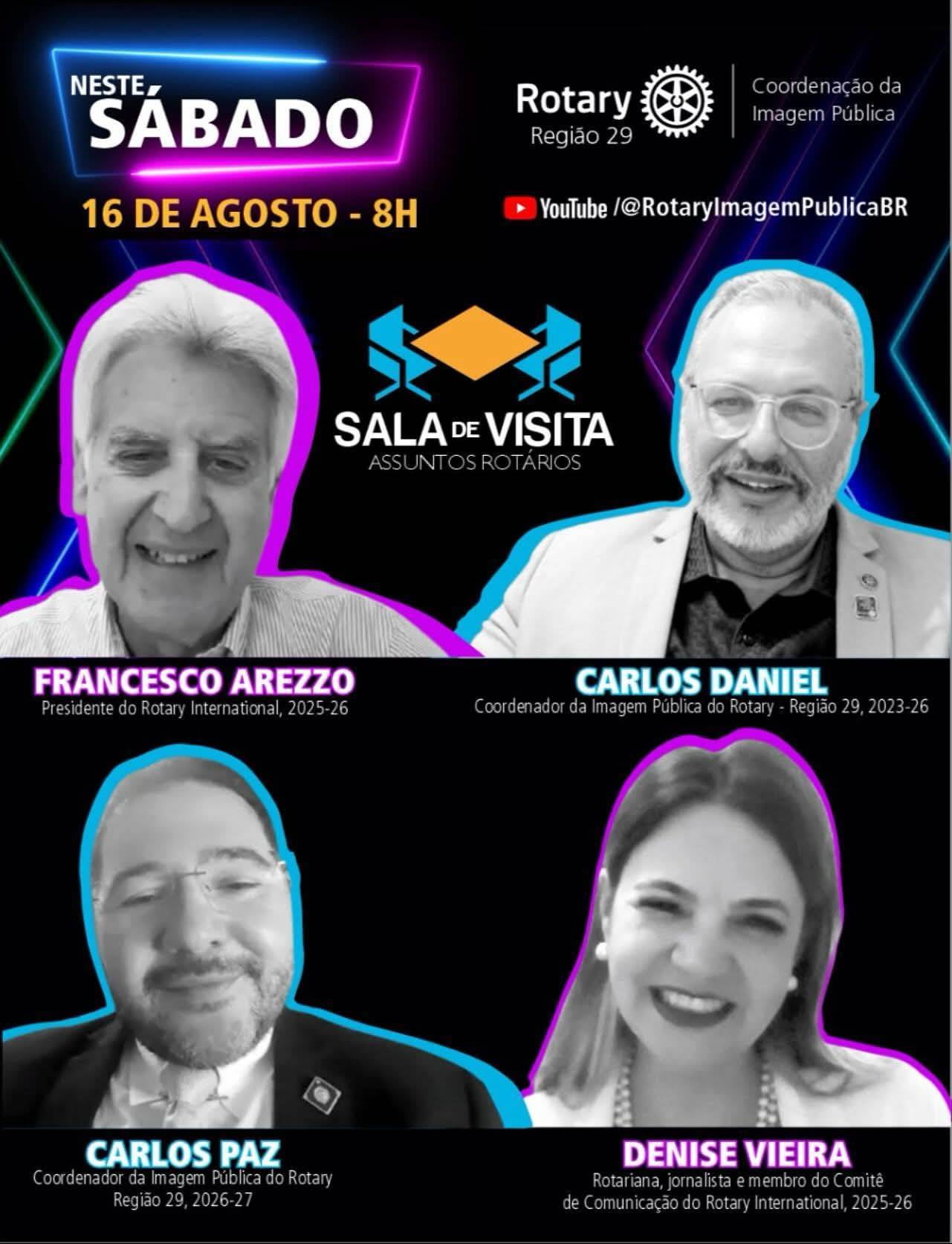 Sala de visitas recebe o Presidente do Rotary International 2025/26