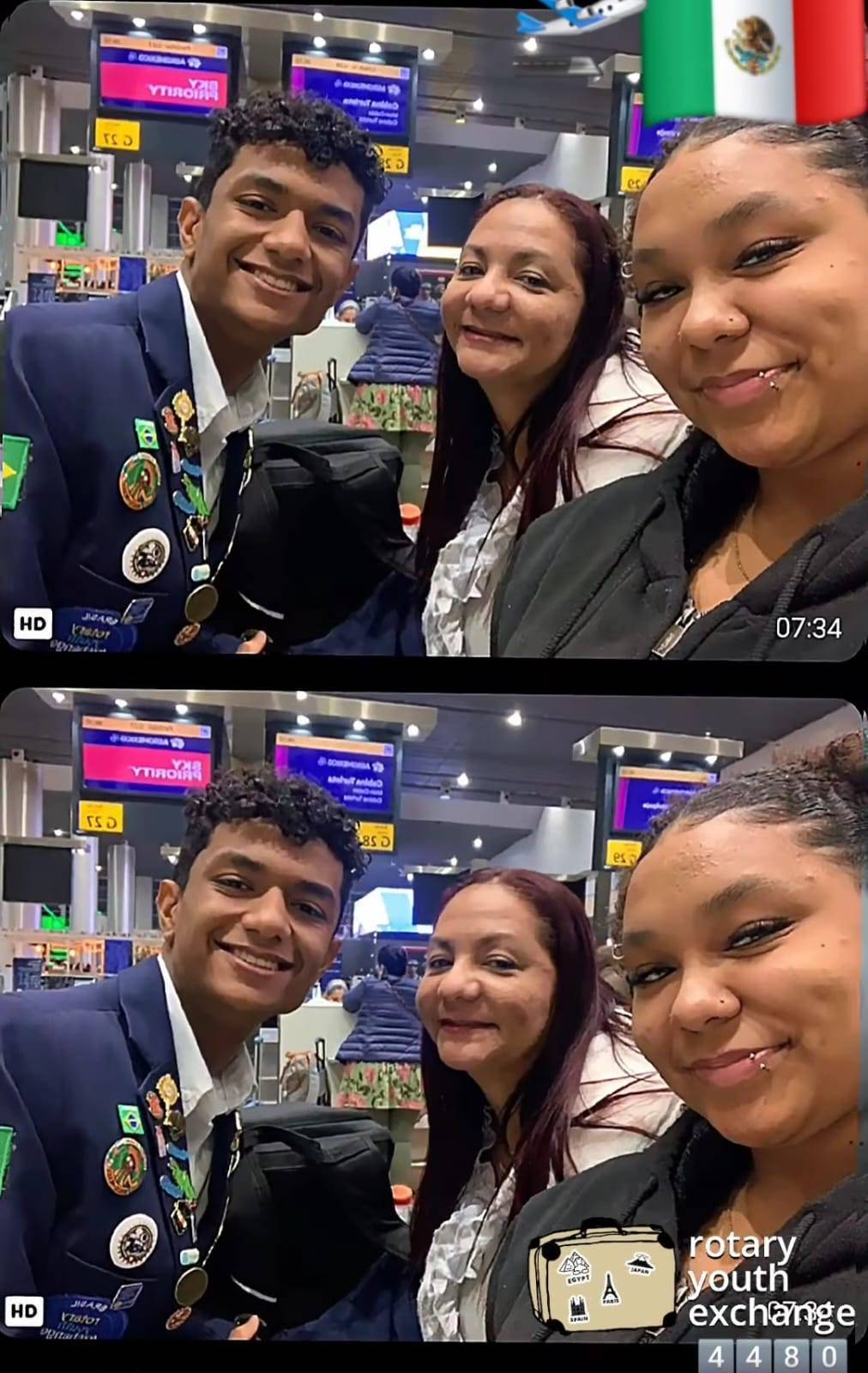 Alex, do Rotary Club de Barretos,  parte para o seu intercâmbio no México.