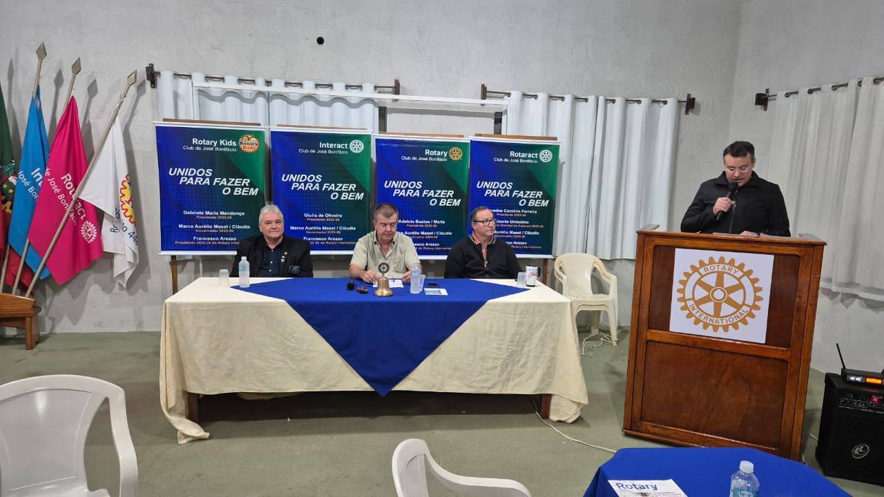 Rotary Club de José Bonifácio têm 6 convidados e a presença do Governador Distrital.