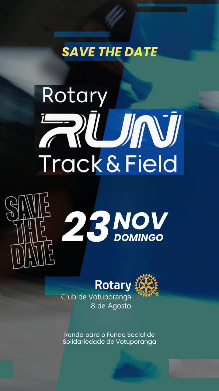 Rotary Club de Votuporanga promove corrida solidária RUN Track&Field em 23 de novembro