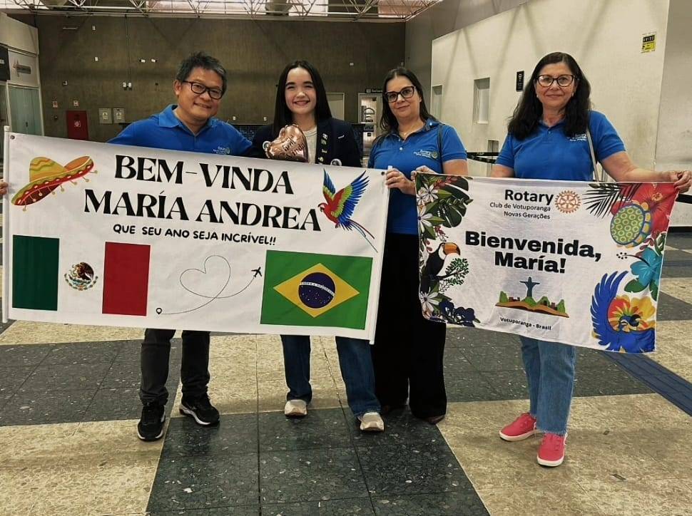 Chegada da intercambista Maria Andrea, de Chihuahua para o seu intercâmbio na cidade de Votuporanga