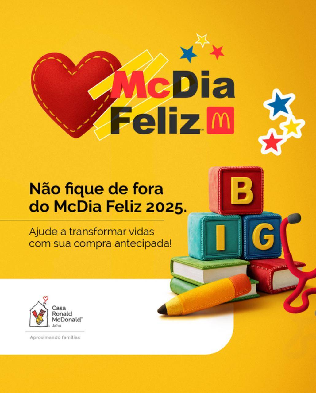 APOIO AO CANCER INFANTIL - VENDA DO TICKET DO BIG MAC - PARA DIA 23/08/2025 - DIA DO MC DIA FELIZ