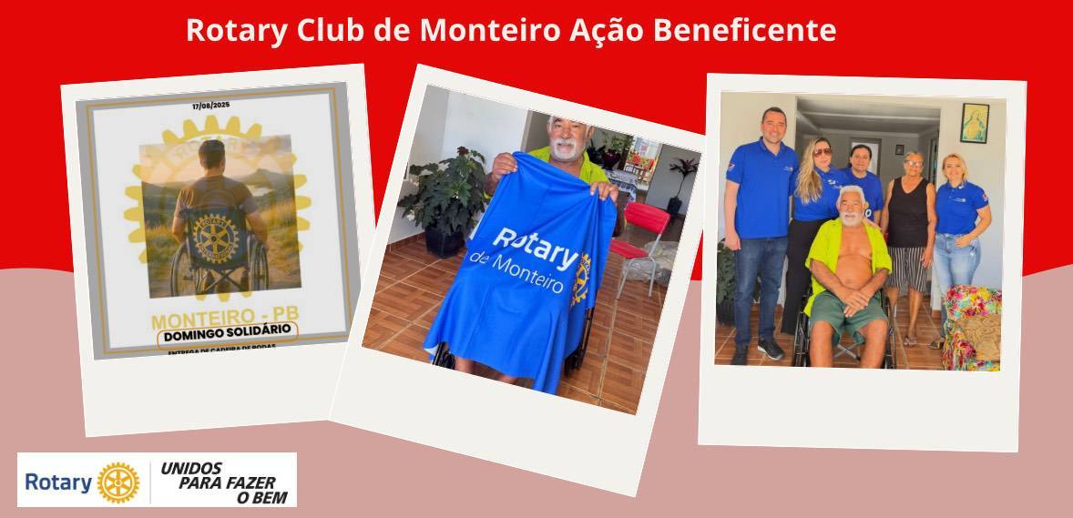 🌟 Ação Beneficente 🌟Rotary Club de Monteiro entrega Cadeira de Rodas