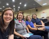 Ana Clara, Flávia, Vera e Rosa, participando do evento