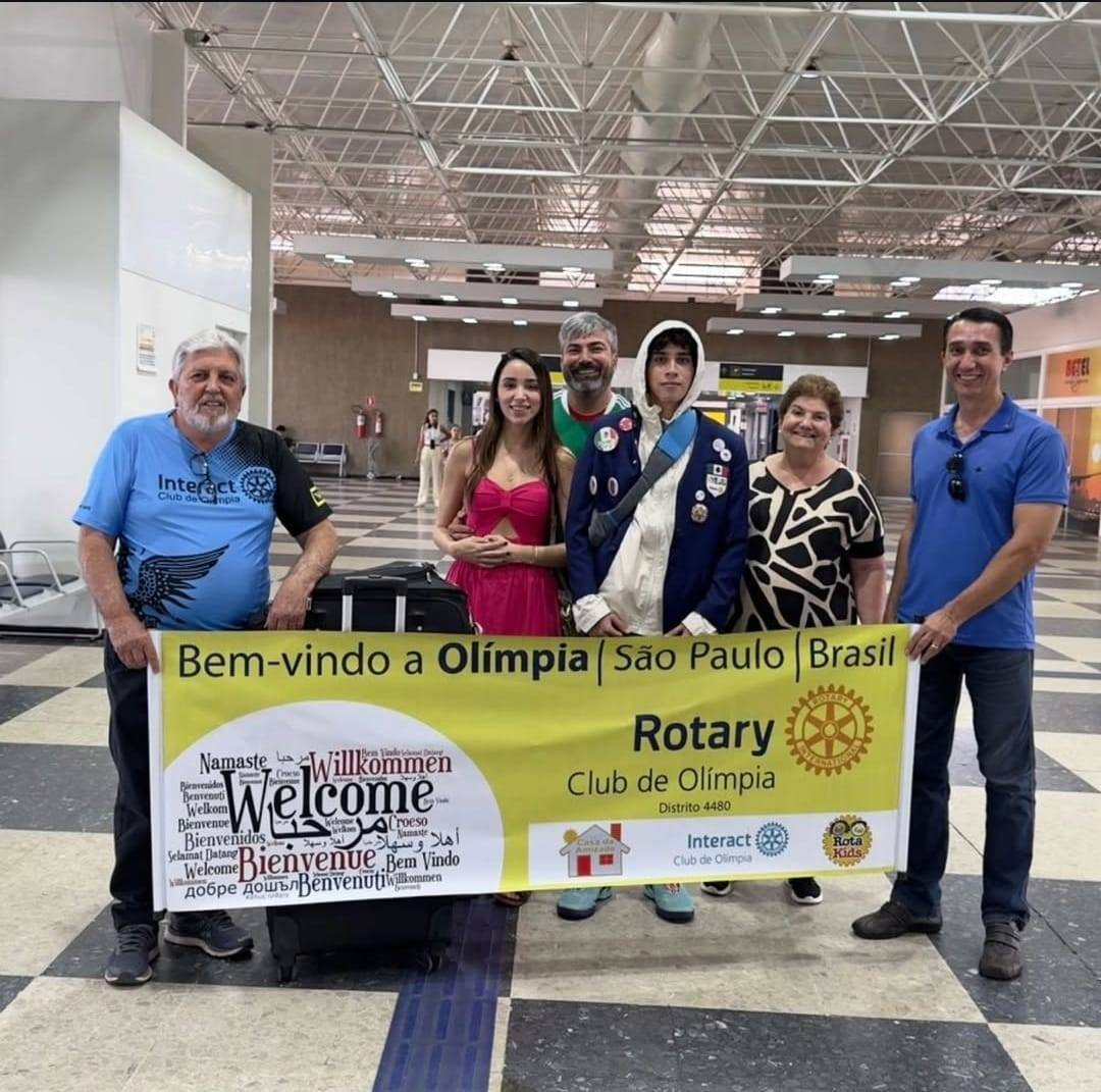 Rotary Club de Olimpia recebe o intercambista Emiliano, diretamente de Cuauhtémoc, no México