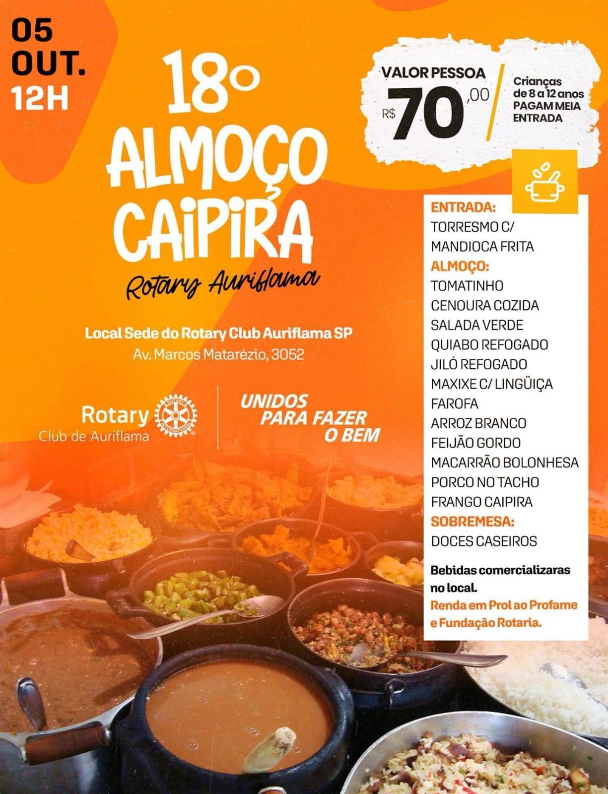 18º almoço caipira do Rotary Club de Auriflama