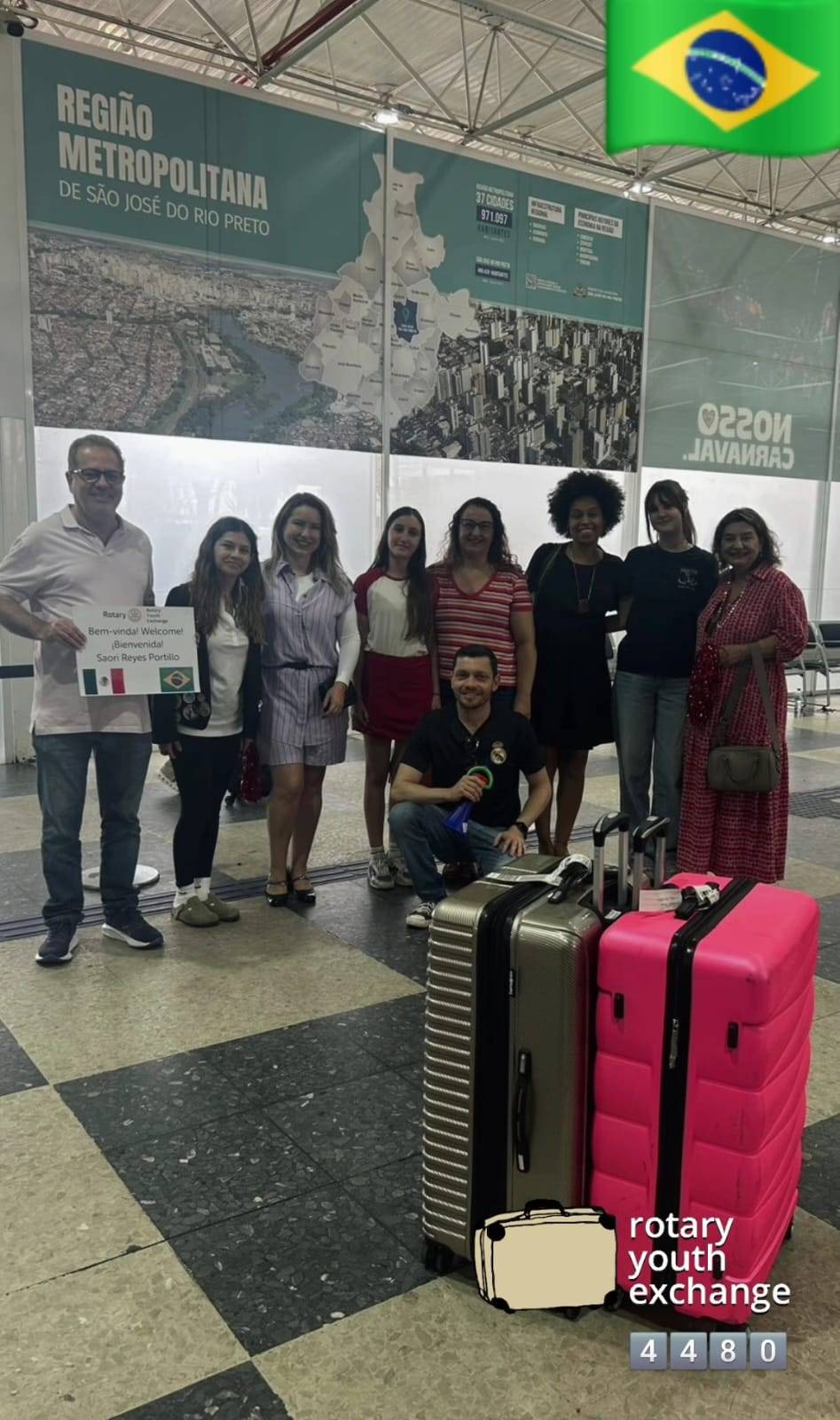 Chegada da intercambista Saori, diretamente do México