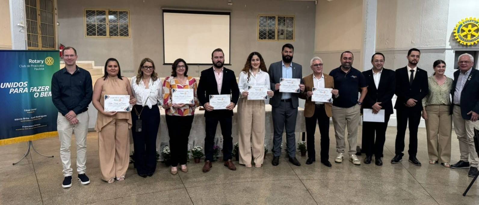 Posse de novos companheiros 2025 - Rotary Club Piracicaba Paulista