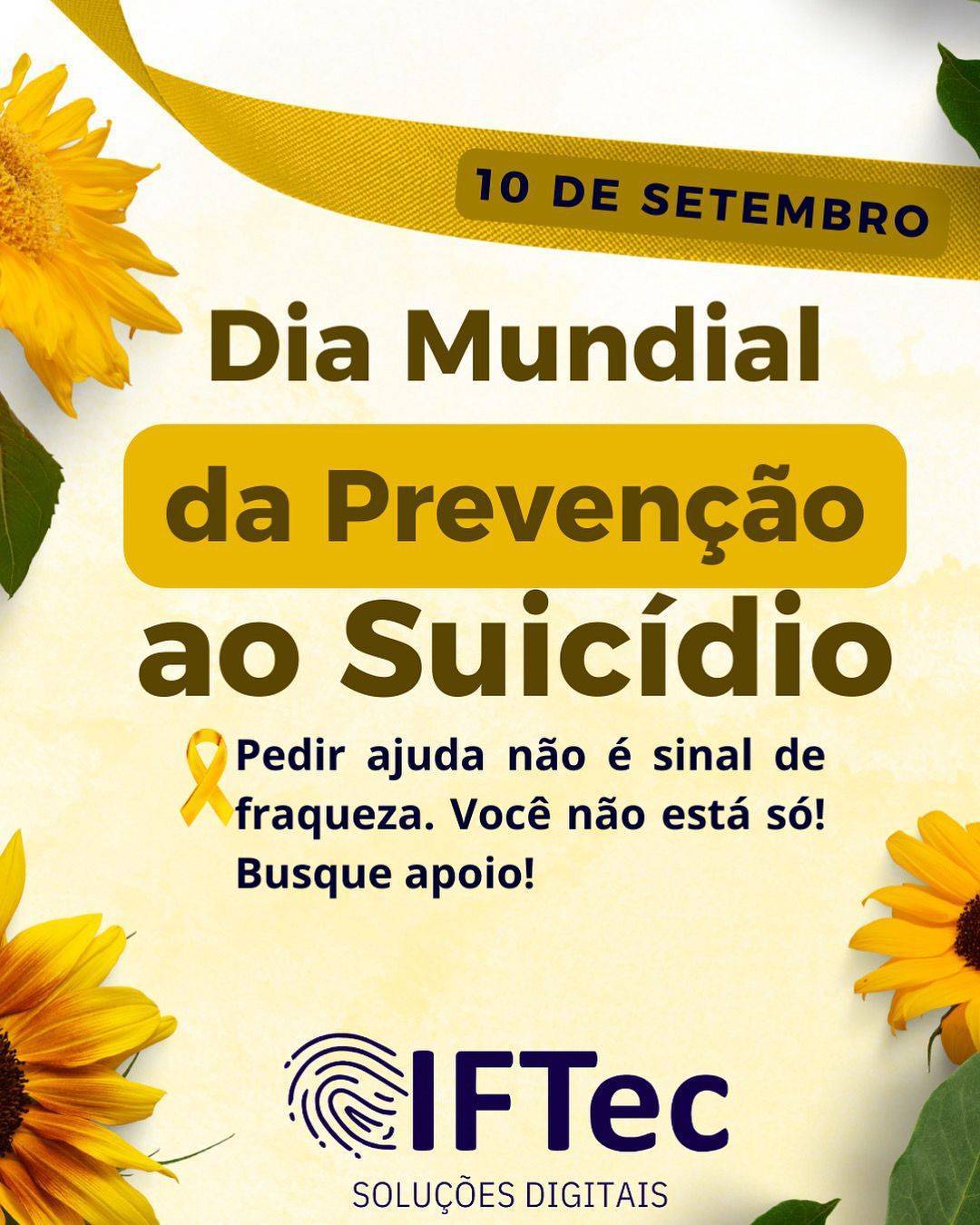 🌻 Setembro Amarelo | Dia Mundial de Prevenção ao Suicídio 🌻