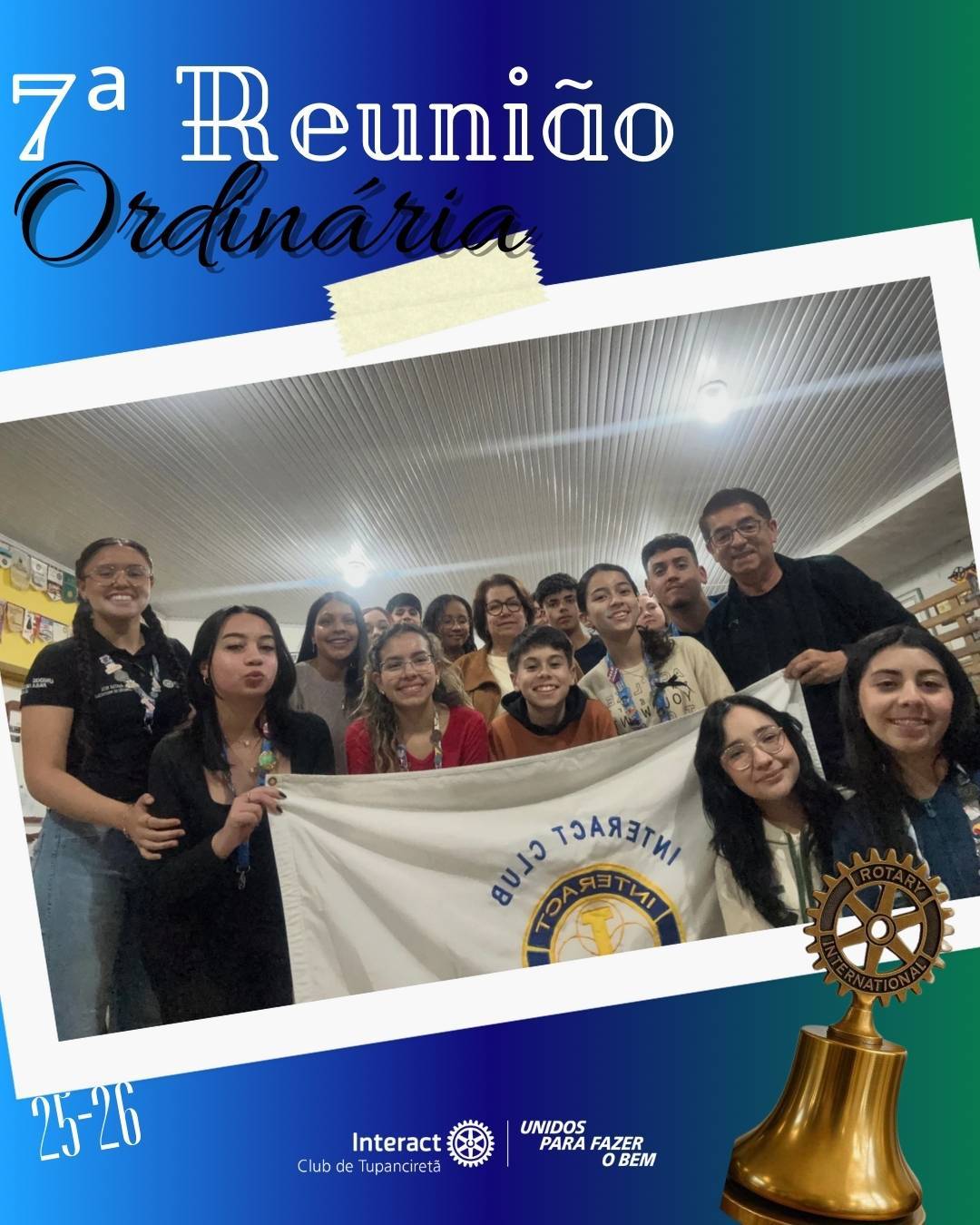 7ª Reunião Ordinária ✨  No dia 11/09, realizamos a sétima reunião ordinária da gestão 25-26, sob o lema “Unidos para fazer o bem”.  Discutimos diversas pautas e planejamos ações que refletem nosso compromisso com a comunidade.  Pautas: • Projeto sobre Saúde Materno-Infantil; • House Burguer – 19/09; • Projeto Libélula – distribuição em escolas, lojas e bairros; • Projeto Dia das Crianças; • SMI; • Projeto: Um Domingo no Parque do Interact; • Corrida do Interact; • Concurso de Oratória; • Venda de Risoto; • Palestra sobre o Uso de Drogas Ilícitas.  Com carinho, Interact Club de Tupanciretã! 💙  《》《》《》《》《》《》《》《》《》《》《》  #paratodosverem : Este post possui legenda alternativa para promover a inclusão social, para ter acesso basta ativar as funções de acessibilidade em seu celular.  #distrito4660 #interactbrasil #unidosparafazerobem