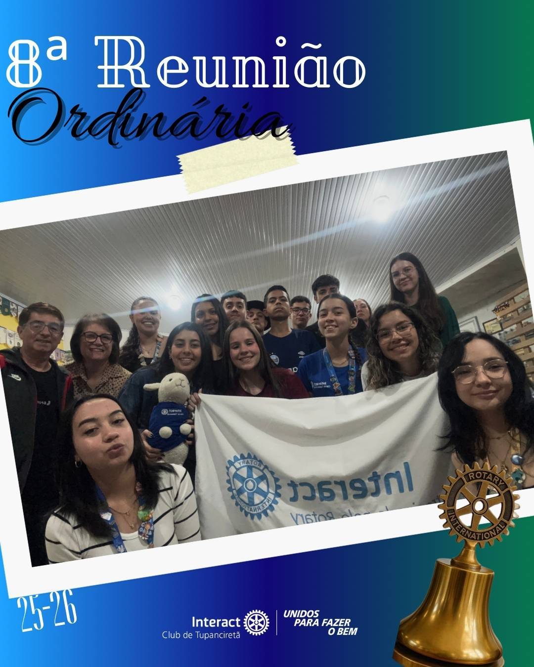 8ª Reunião Ordinária ✨  No dia 18/09, realizamos a oitava reunião ordinária da gestão 25-26, sob o lema “Unidos para fazer o bem”.  Discutimos diversas pautas e planejamos ações que refletem nosso compromisso com a comunidade.  Pautas: • Projeto sobre saúde materno-infantil; • Projeto Alevinos; • Projeto Abelha-sem-ferrão; • Plantação de árvores; • Feira Interact; • SMI; • Concurso de oratória; • Palestra sobre o uso de drogas ilícitas; • Venda de risoto; • Projeto de integração distrital em conjunto com a família rotária.  Com carinho, Interact Club de Tupanciretã! 💙  《》《》《》《》《》《》《》《》《》《》《》  #paratodosverem : Este post possui legenda alternativa para promover a inclusão social, para ter acesso basta ativar as funções de acessibilidade em seu celular.  #distrito4660 #interactbrasil #unidosparafazerobem