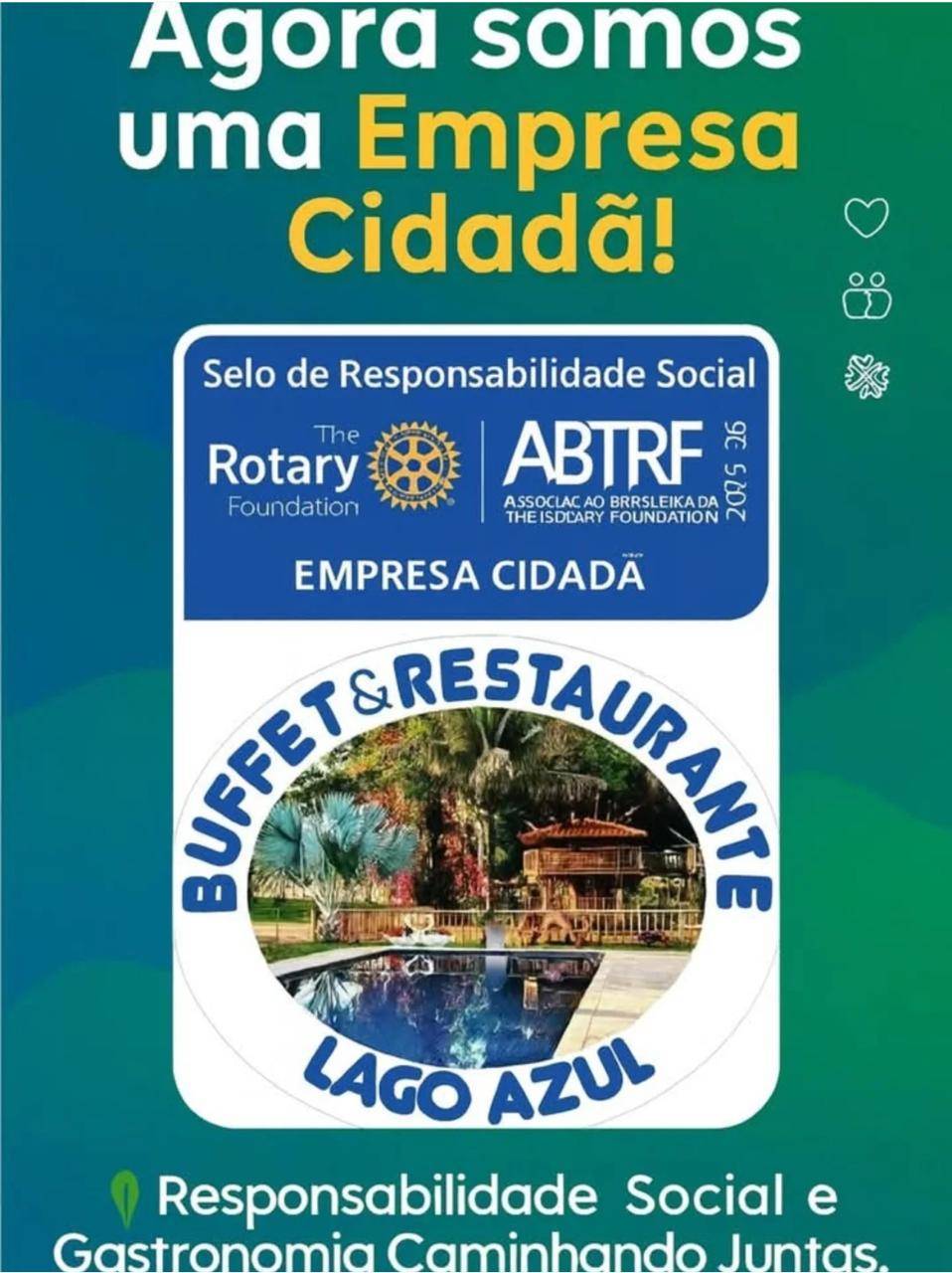 Buffet Restaurante Lago Azul Recebe Selo Empresa Cidadã