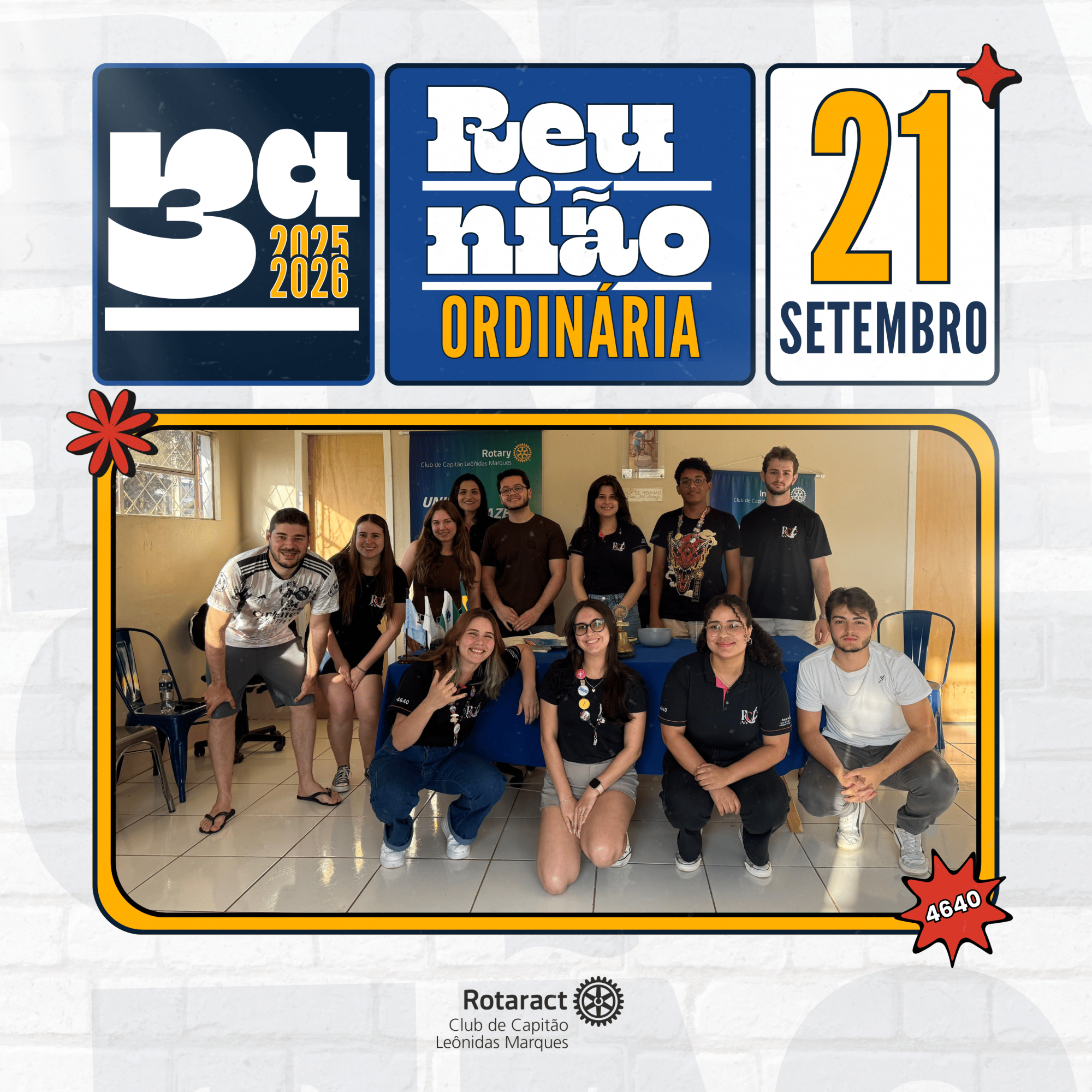 No domingo, dia 21, realizamos a nossa terceira reunião ordinária, marcada por importantes discussões e atualizações sobre as atividades do nosso clube. 