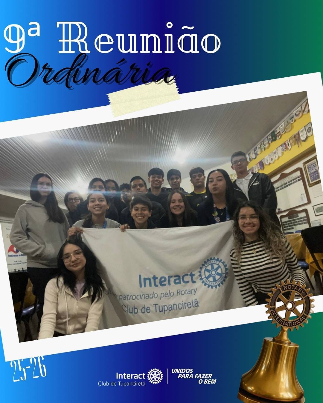 9ª Reunião Ordinária ✨  No dia 25/09, realizamos a nona reunião ordinária da gestão 25-26, sob o lema “Unidos para fazer o bem”.  Discutimos diversas pautas e planejamos ações que refletem nosso compromisso com a comunidade.  Pautas: • Projeto sobre saúde materno-infantil; • Projeto Libélula; • Projeto Feira Interact; • Projeto sobre o uso de drogas ilícitas; • Interact Move – 05/10.  Com carinho, Interact Club de Tupanciretã! 💙  《》《》《》《》《》《》《》《》《》《》《》  #paratodosverem : Este post possui legenda alternativa para promover a inclusão social, para ter acesso basta ativar as funções de acessibilidade em seu celular.  #distrito4660 #interactbrasil #unidosparafazerobem