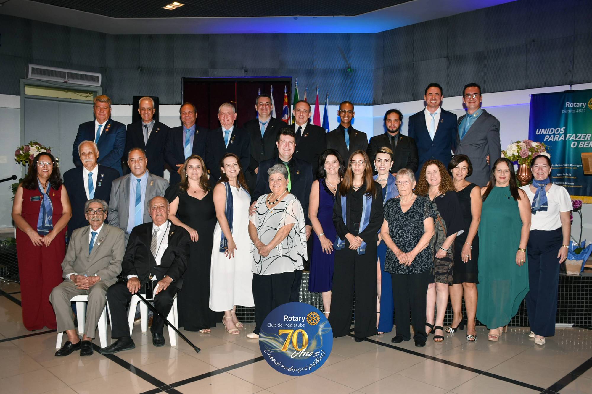 Associados ao Rotary Club de Indaiatuba durante a Festiva dos 70 anos