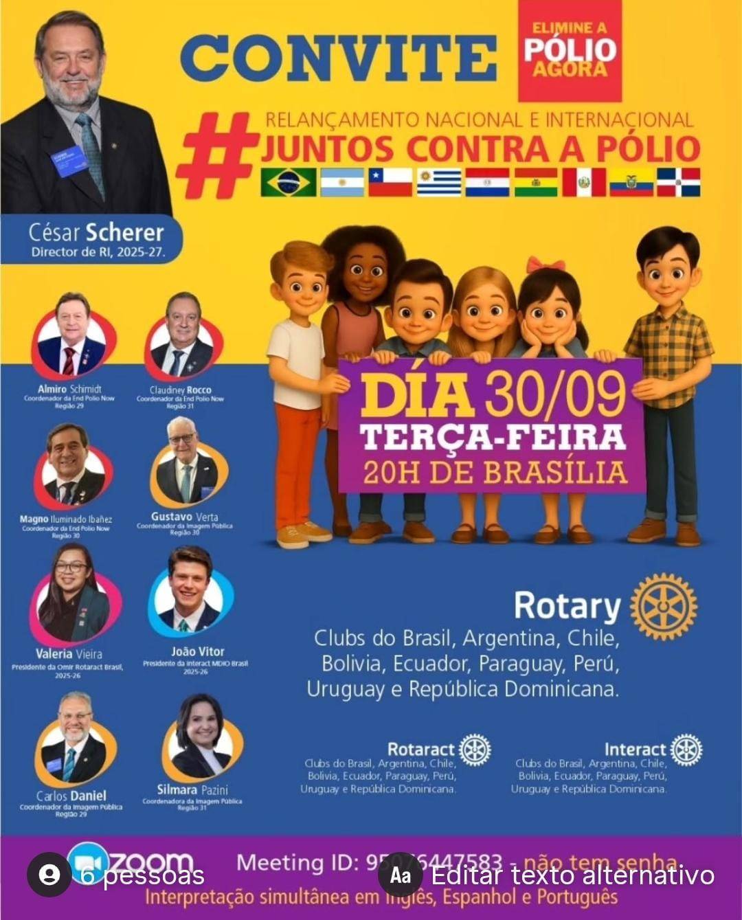 Repost Rotary Imagem Pública, convite Relançamento Nacional e Internacional #juntoscontraaopólio